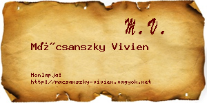 Mácsanszky Vivien névjegykártya