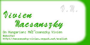 vivien macsanszky business card